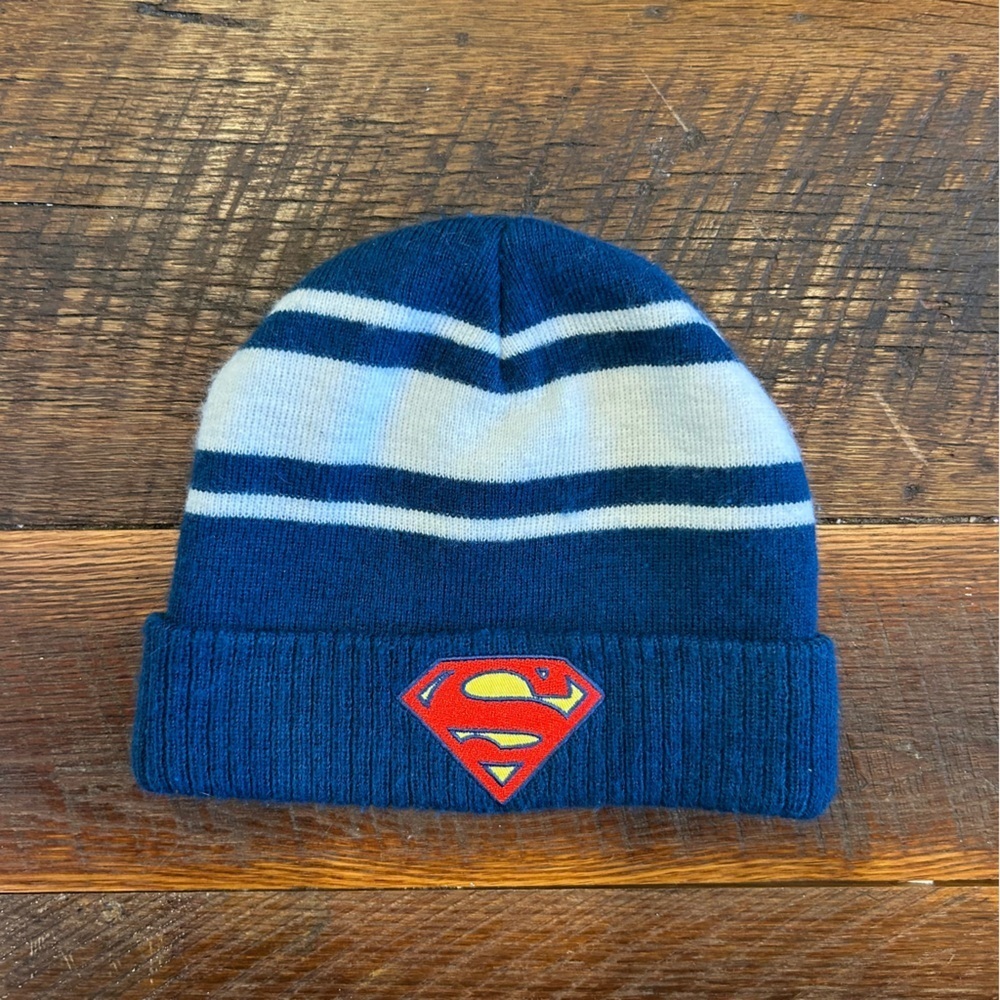 DC Comics Superman Blue and White Kids Beanie